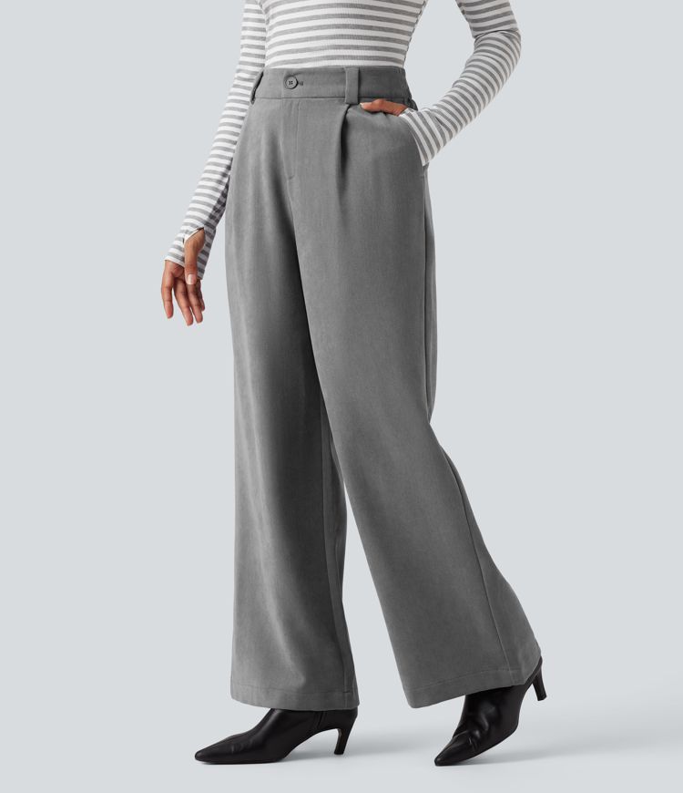 High Waisted Work Baggy Pants with Pockets