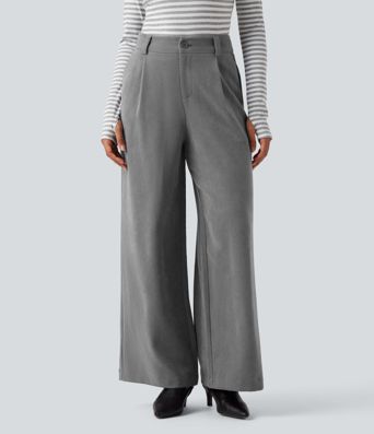 High Waisted Work Baggy Pants with Pockets
