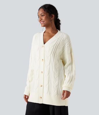 V Neck Long Sleeve Casual Cardigan