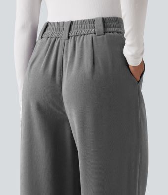 High Waisted Work Baggy Pants with Pockets
