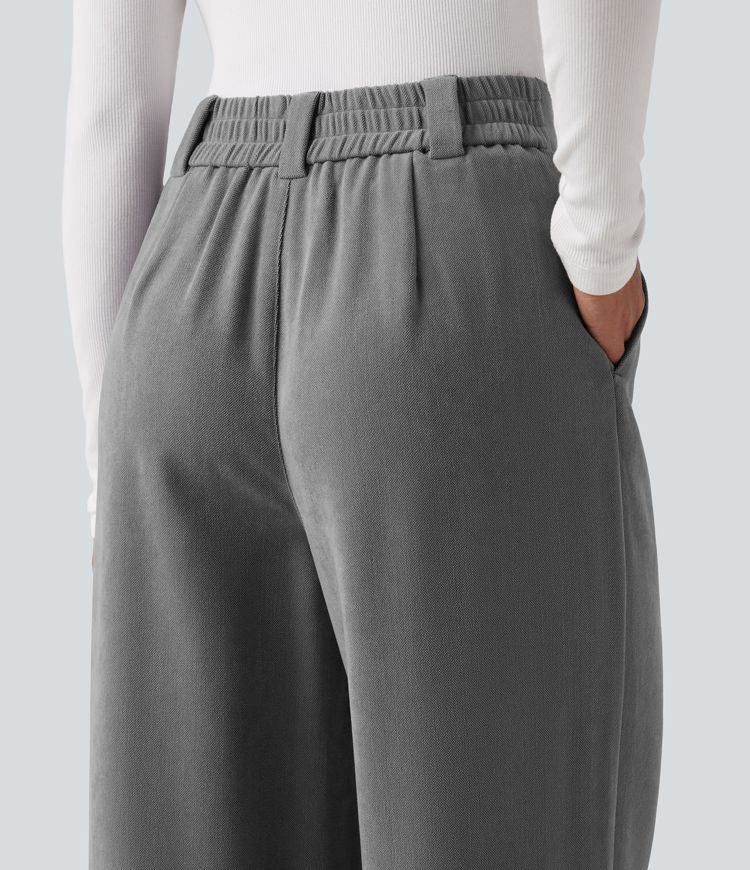 High Waisted Work Baggy Pants with Pockets