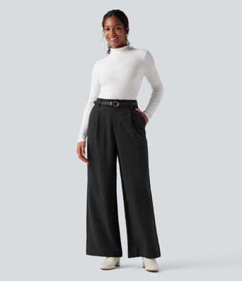 High Waisted Work Baggy Pants with Pockets
