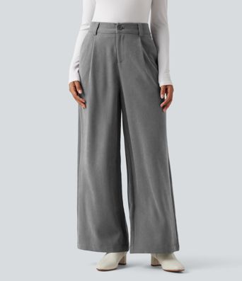 High Waisted Work Baggy Pants with Pockets