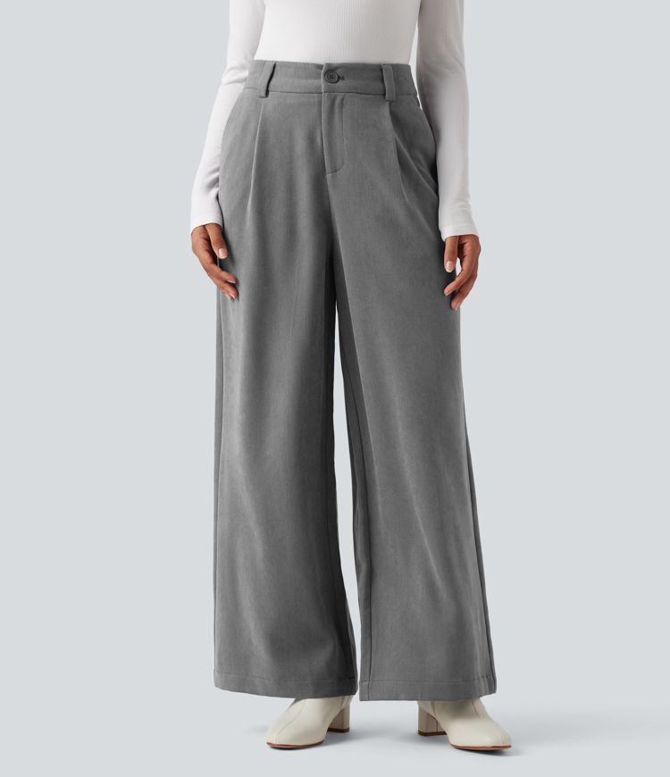 High Waisted Work Baggy Pants with Pockets