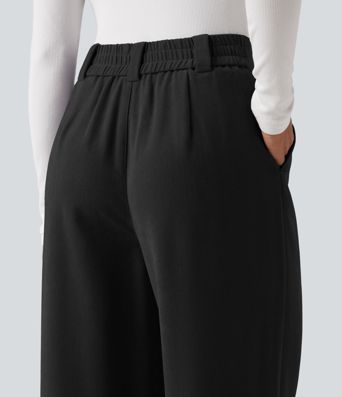 High Waisted Work Baggy Pants with Pockets