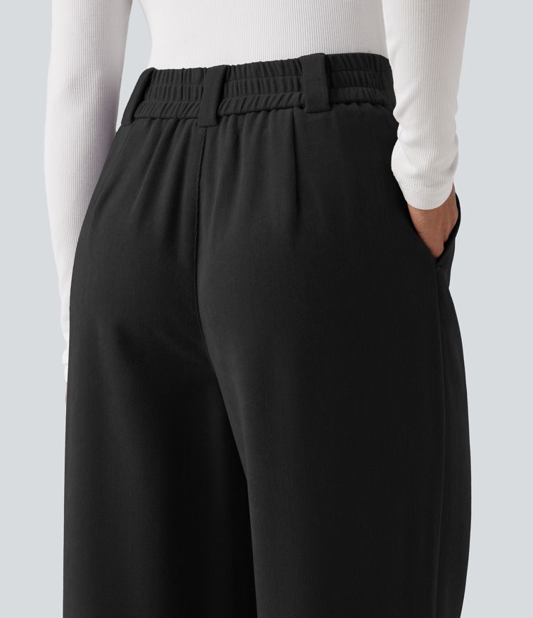 High Waisted Work Baggy Pants with Pockets
