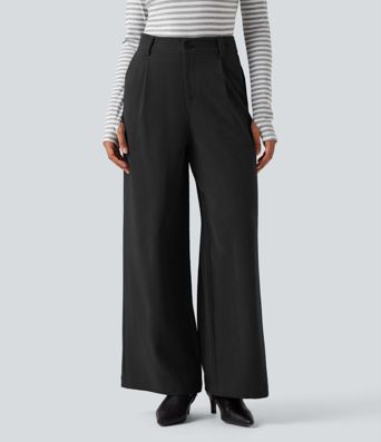 High Waisted Work Baggy Pants with Pockets