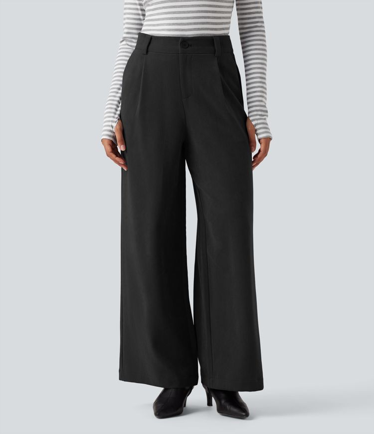 High Waisted Work Baggy Pants with Pockets