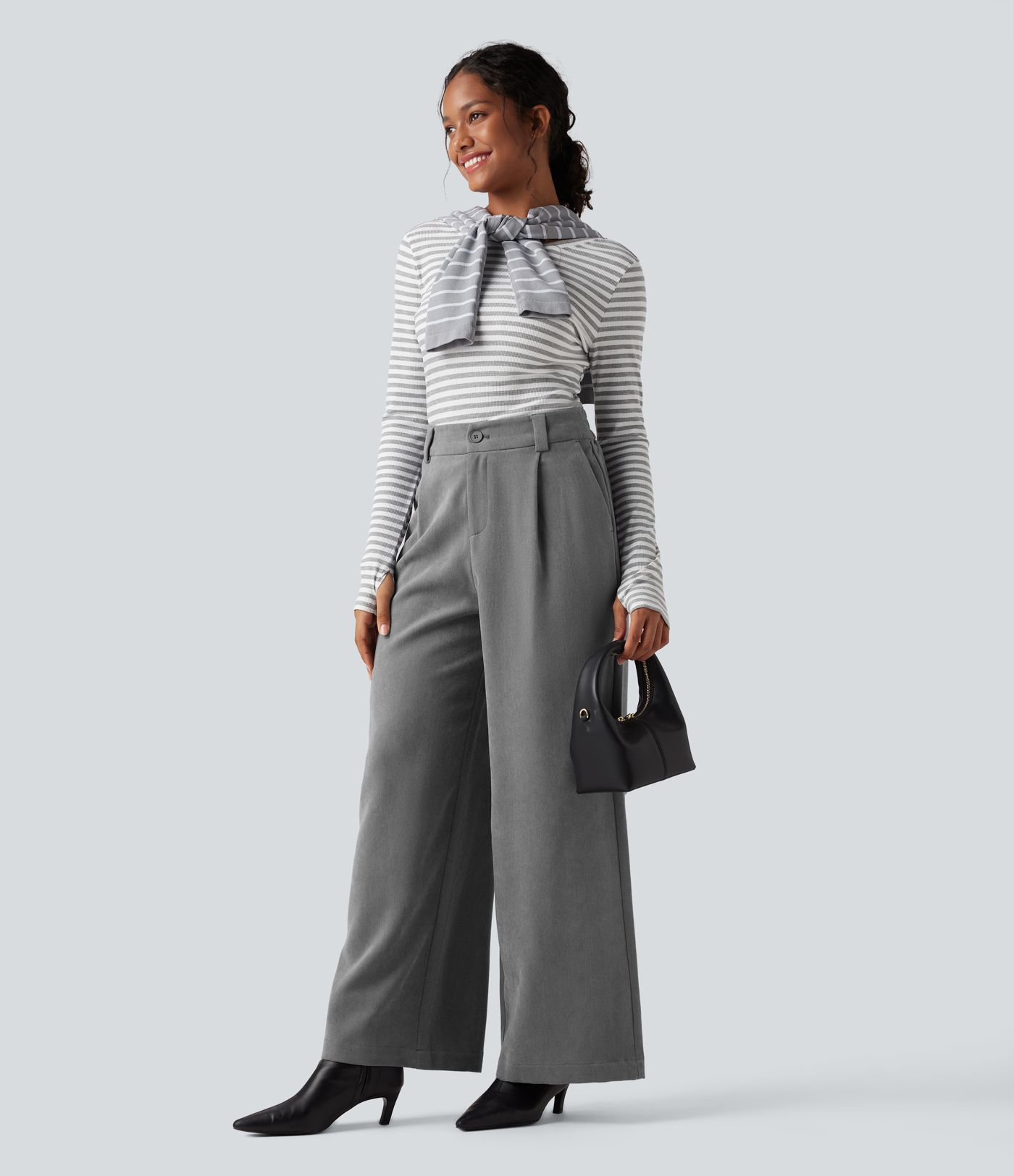High Waisted Work Baggy Pants with Pockets