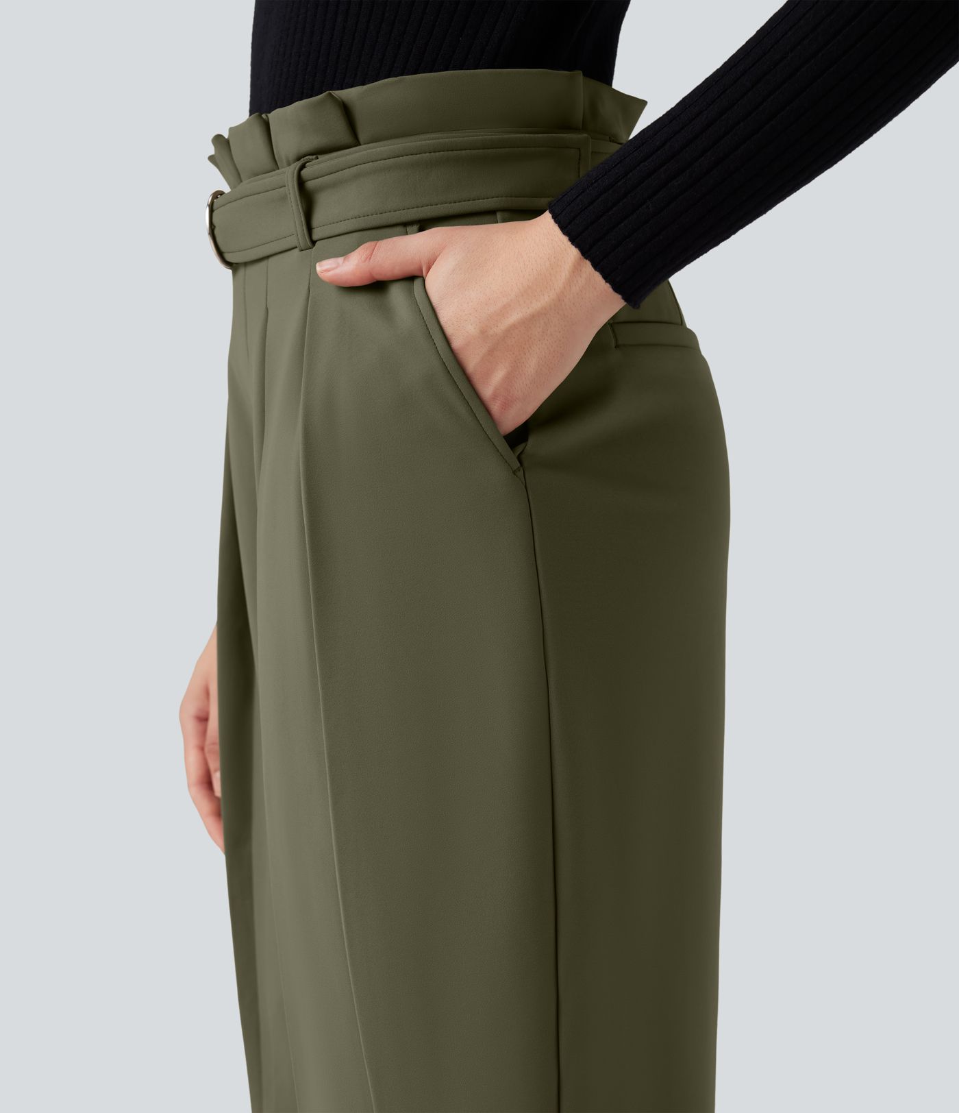 Pantalon tailleur SoftlyZero™ Plush Thermal fuselé ceinturé taille très haute avec poches