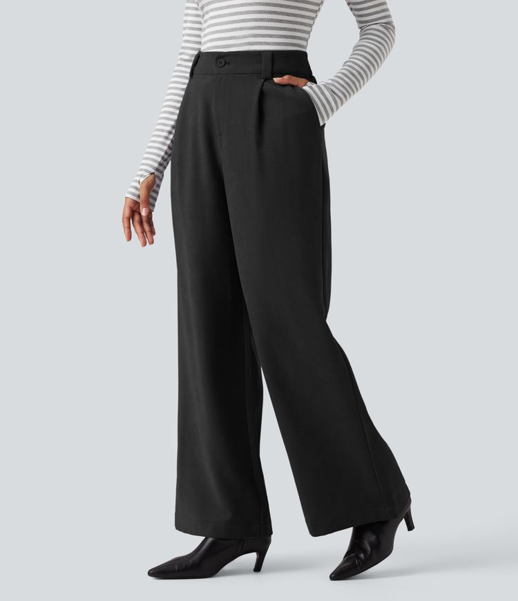 High Waisted Work Baggy Pants with Pockets