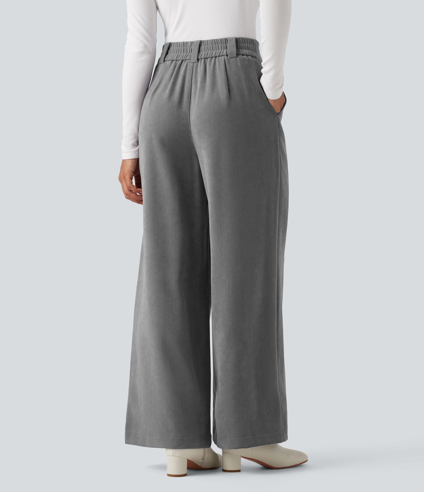 High Waisted Work Baggy Pants with Pockets