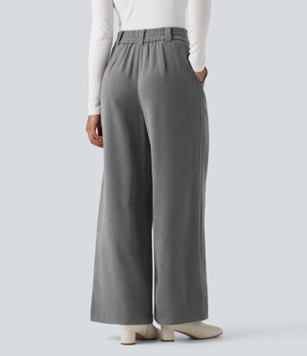 High Waisted Work Baggy Pants with Pockets