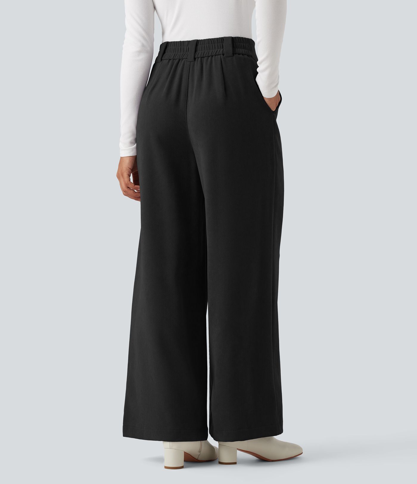 High Waisted Work Baggy Pants with Pockets