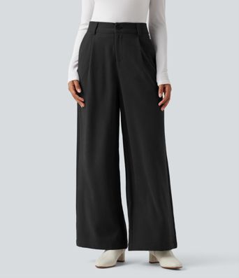 High Waisted Work Baggy Pants with Pockets