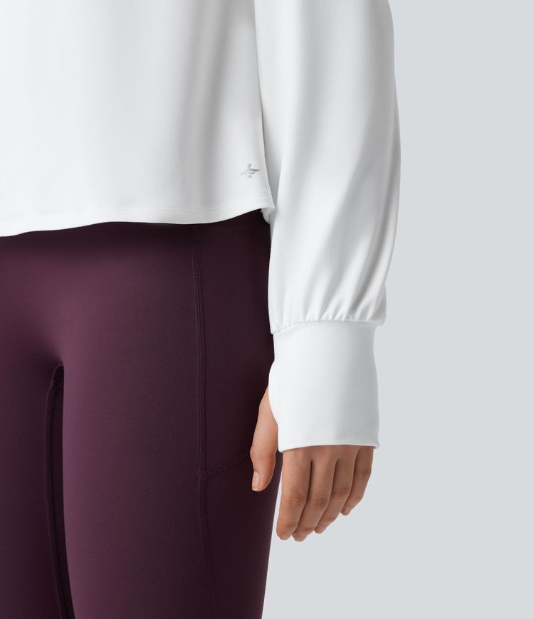 Long Sleeve Thumb Hole Cut Out Yoga Sports Top