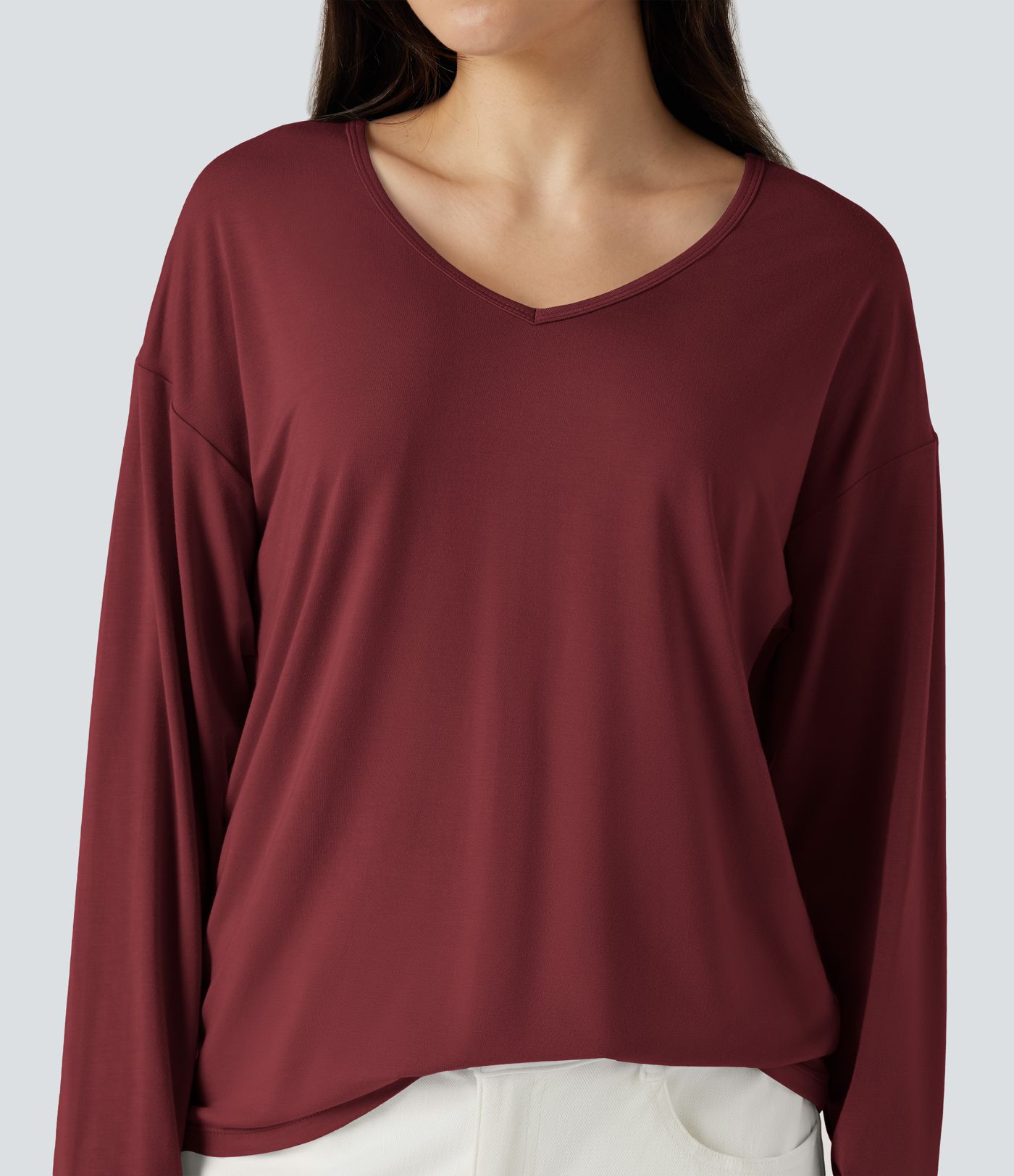 V-neck Long Sleeve Casual Top