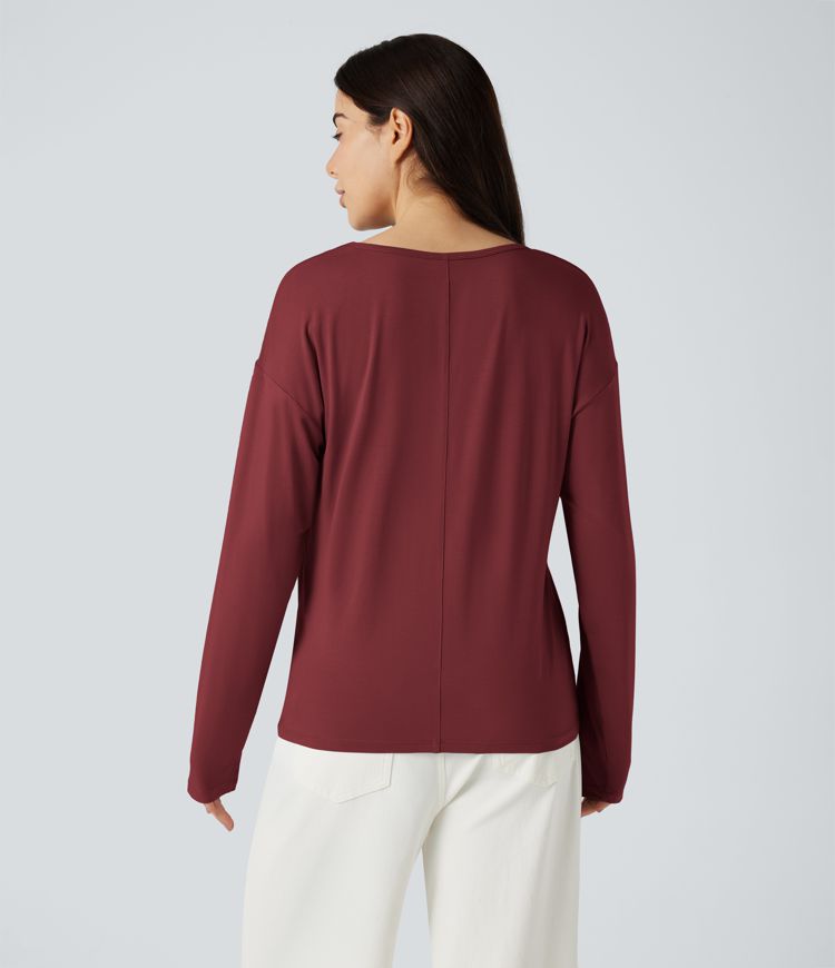 V-neck Long Sleeve Casual Top