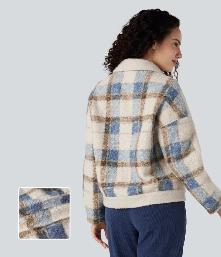 Lapel Long Sleeve Casual Sherpa Jacket