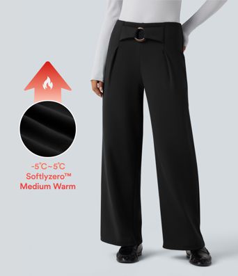 Softlyzero™ Plush - Thermo-Stoffhose mit mittelhohem Bund, Gesäßtaschen und geradem Bein