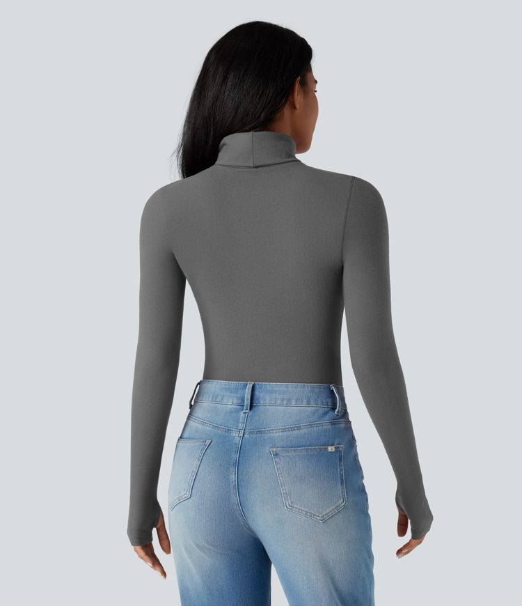 Halara HeatCore Turtleneck Long Sleeve Thumb Hole Casual Warming Top