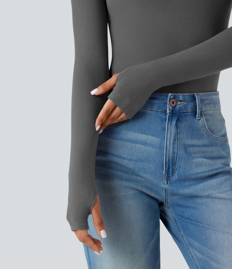 Halara HeatCore Turtleneck Long Sleeve Thumb Hole Casual Warming Top