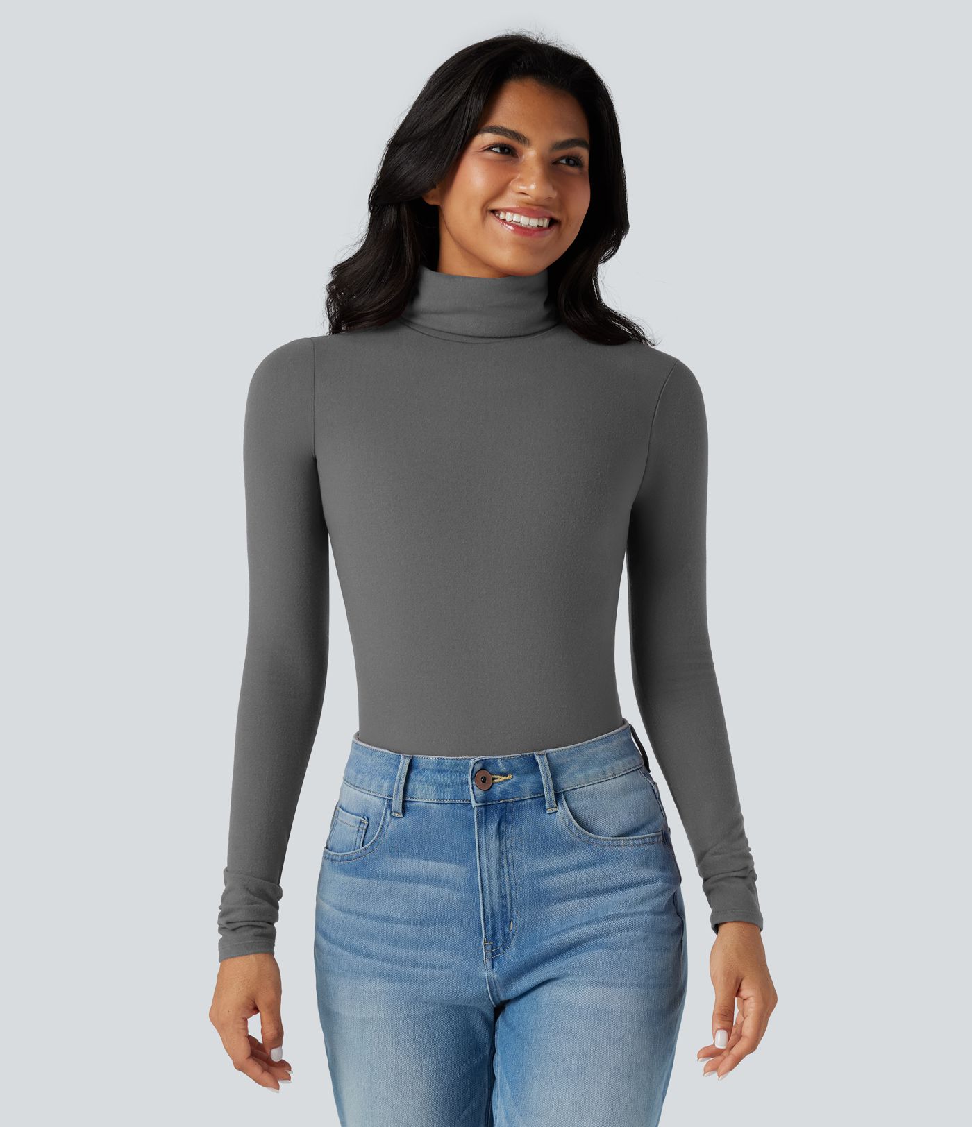 Halara HeatCore Turtleneck Long Sleeve Thumb Hole Casual Warming Top
