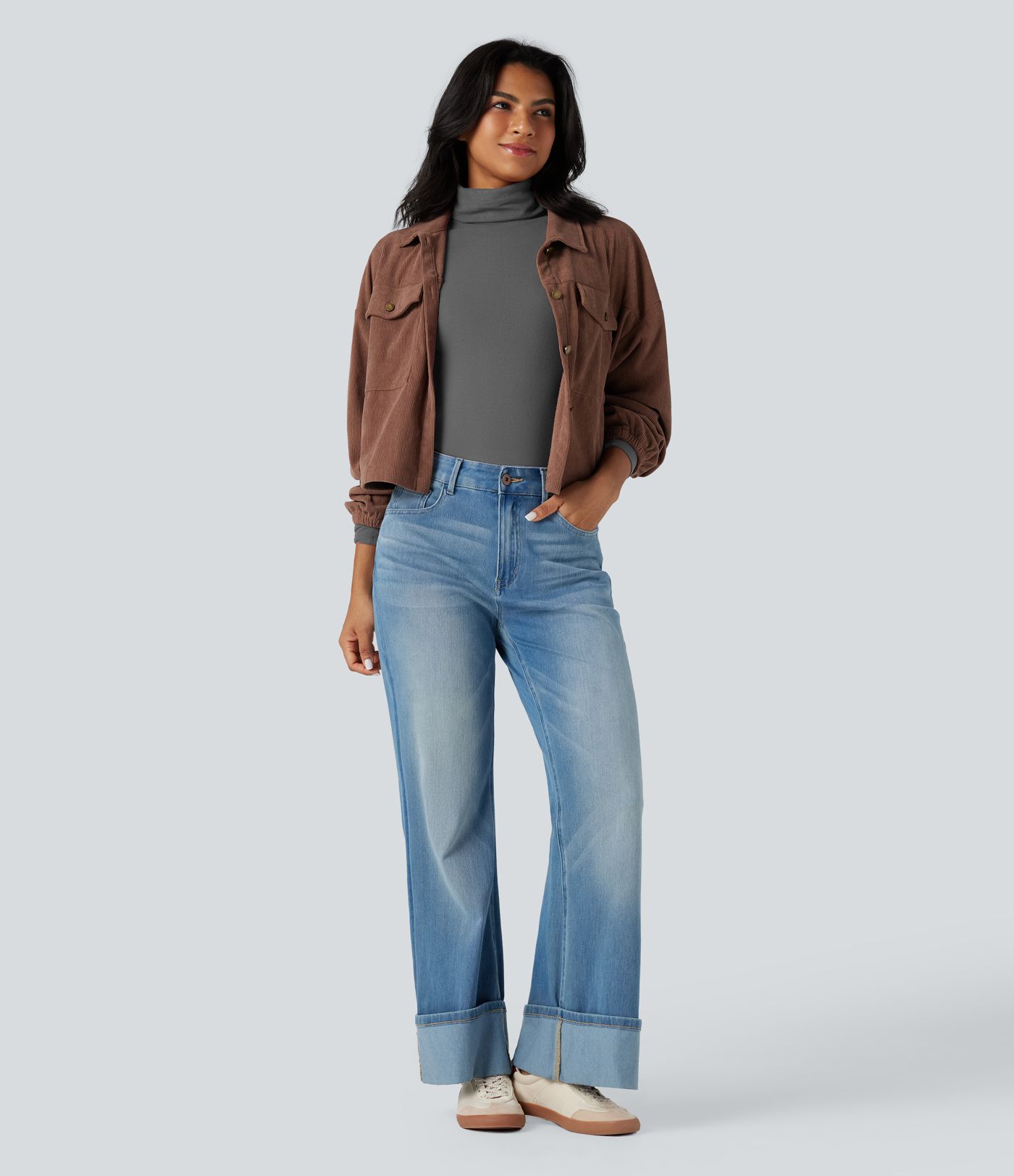 Halara HeatCore Turtleneck Long Sleeve Thumb Hole Casual Warming Top