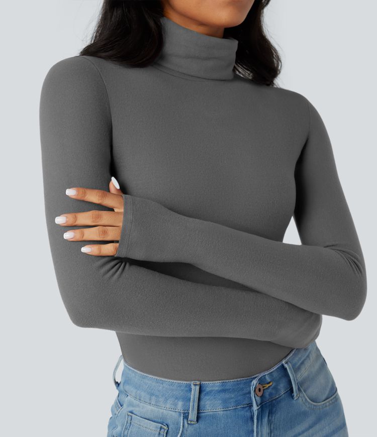 Halara HeatCore Turtleneck Long Sleeve Thumb Hole Casual Warming Top