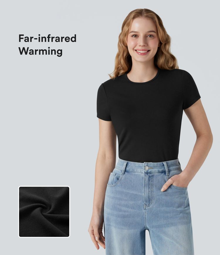 Round Neck Short Sleeve Casual Warming T-Shirt