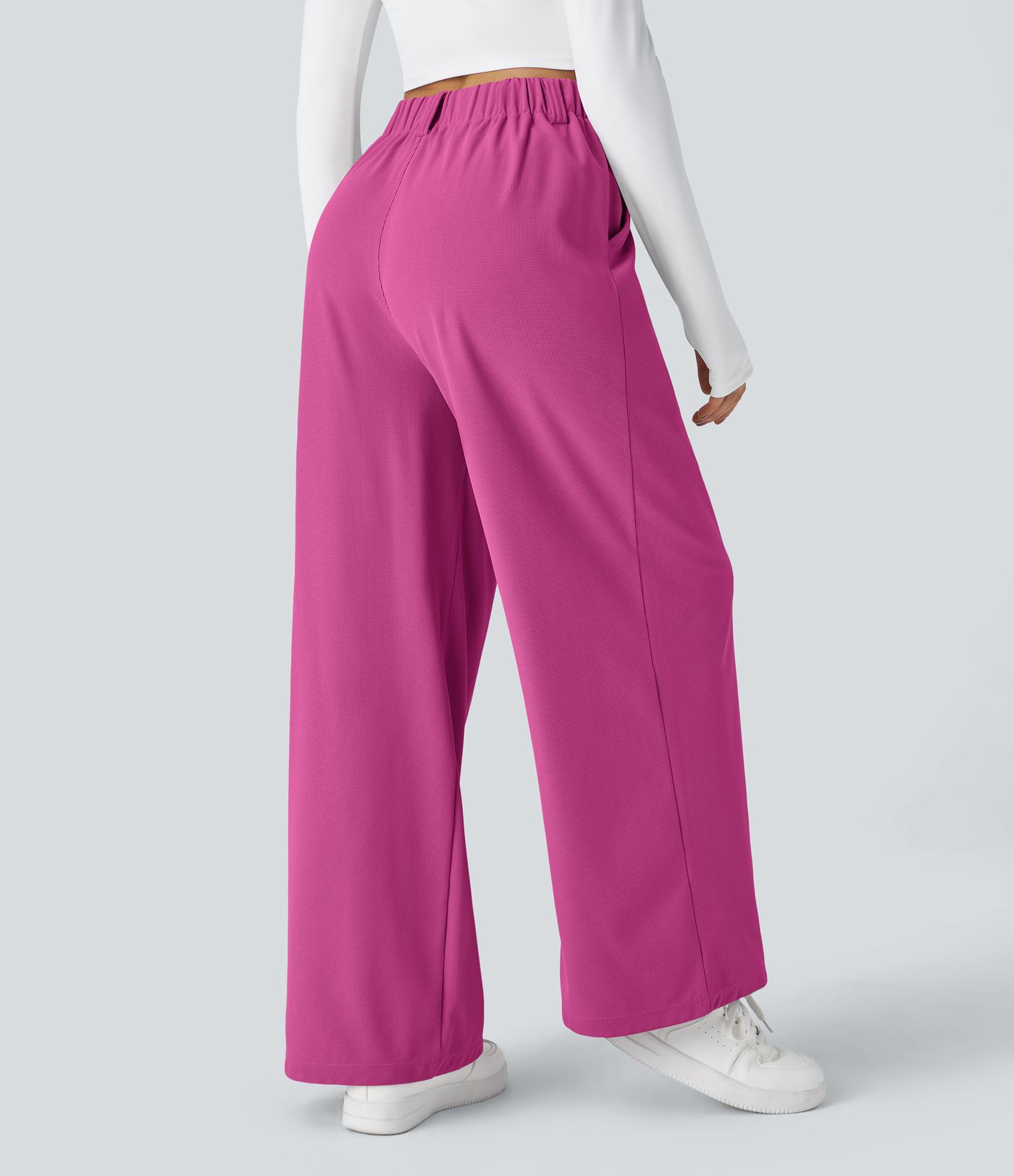 Halara Flex™ High Waisted Pocket Wide Leg Waffle Work Pants