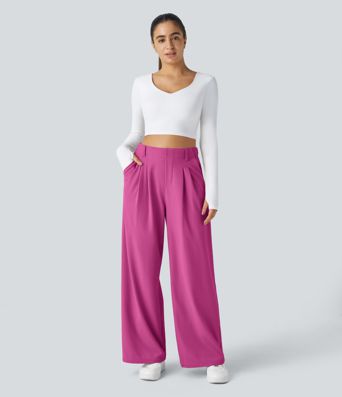 Halara Flex™ High Waisted Pocket Wide Leg Waffle Work Pants