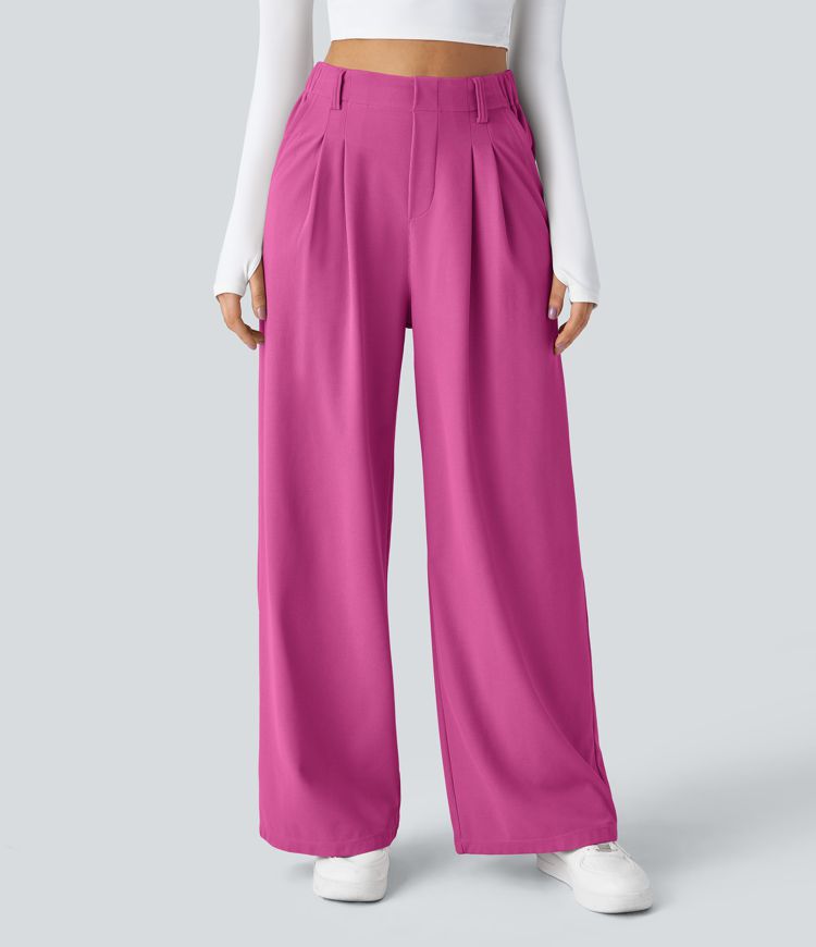 Halara Flex™ High Waisted Pocket Wide Leg Waffle Work Pants