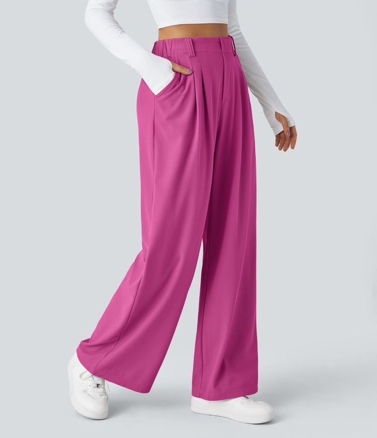 Halara Flex™ High Waisted Side Pocket Wide Leg Waffle Work Pants
