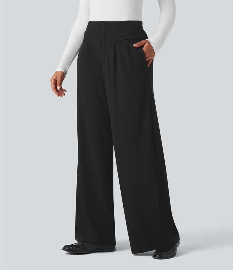 Halara Flex™ High Waisted Waffle Work Baggy Pants with Pockets