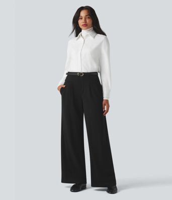 Halara Flex™ High Waisted Waffle Work Baggy Pants with Pockets