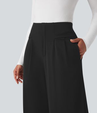 Halara Flex™ High Waisted Waffle Work Baggy Pants with Pockets