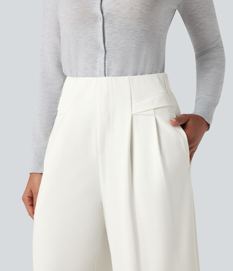 Halara Flex™ High Waisted Waffle Work Baggy Pants with Pockets