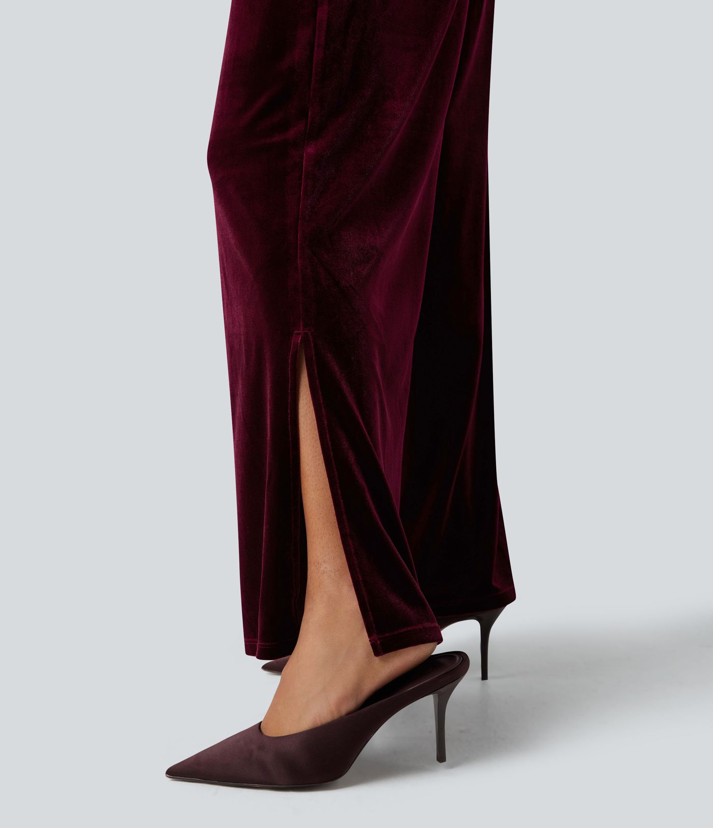 Combinaison velours bustier fendue manches bouffantes - Easy Peezy