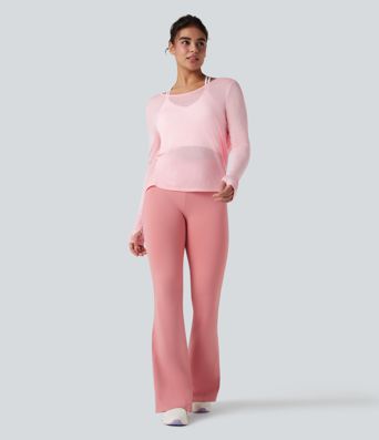 Twisted Backless Long Sleeve Thumb Holes Yoga Sports Top