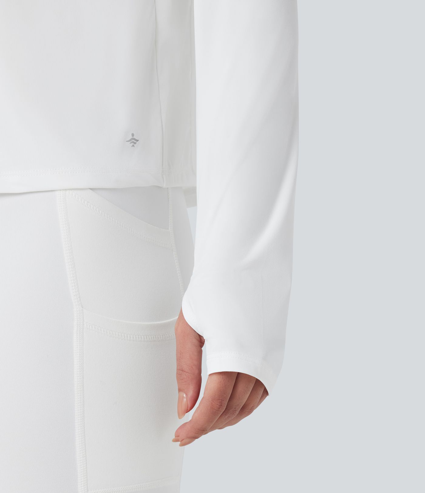 Long Sleeve Thumb Hole Cut Out Cool Touch Quick Dry Yoga Sports Top