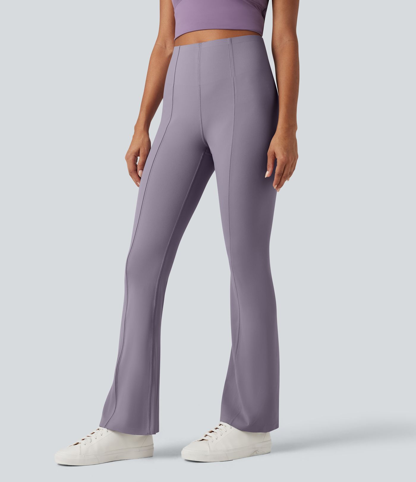 Pantalon bootcut décontracté taille haute à effet ventre plat avec poche