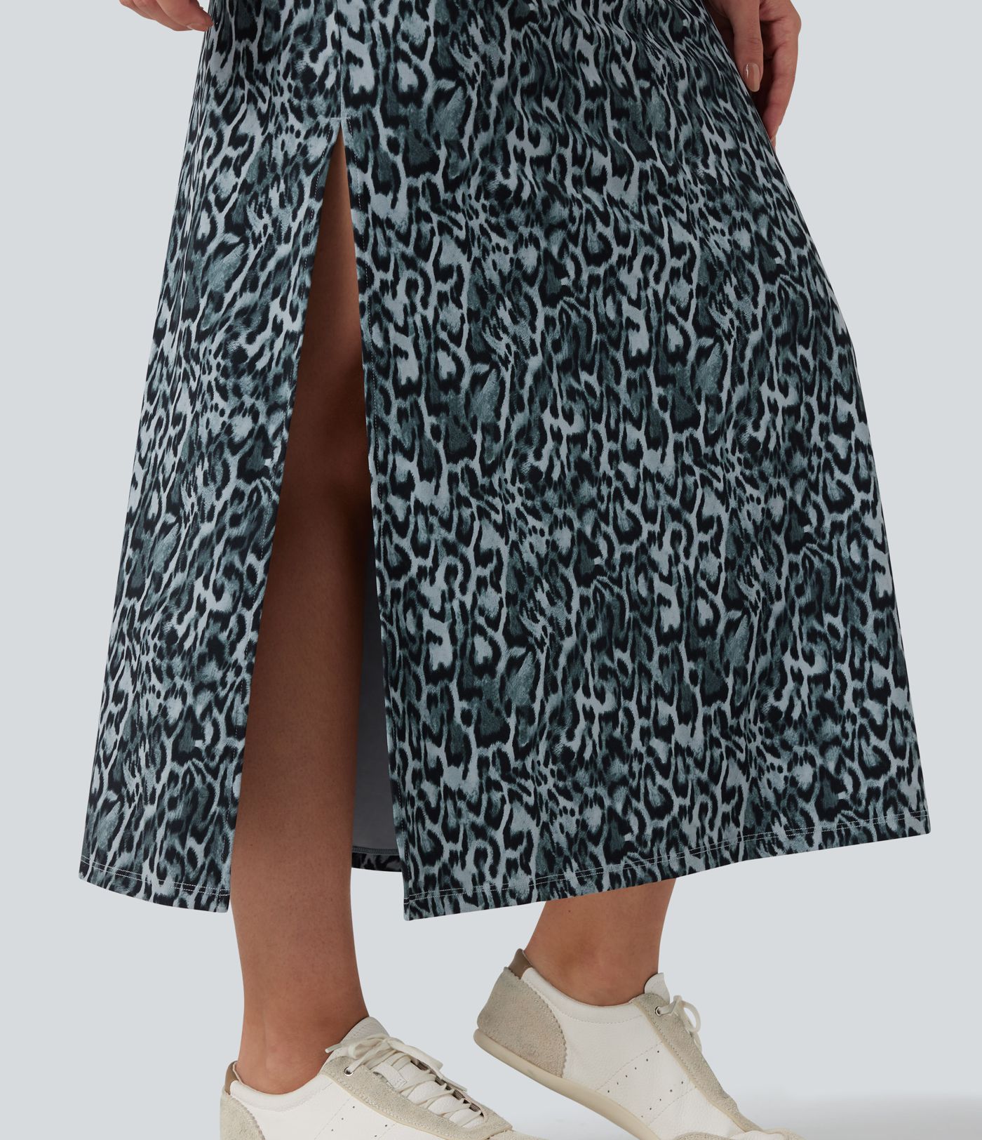 Halara UltraSculpt™ Leopard Print High Waisted Split Maxi Casual Skirt
