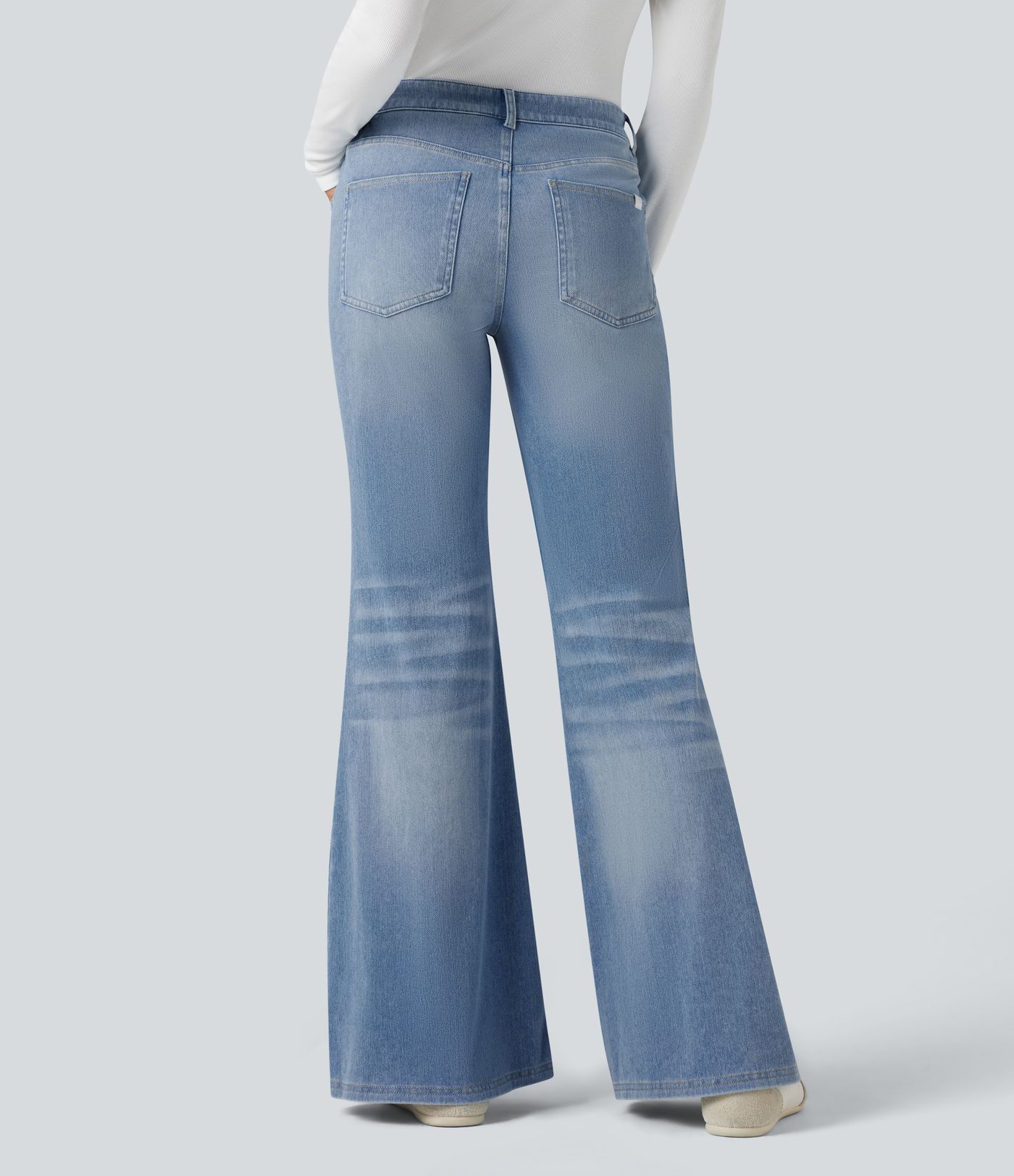 Halara Flex™ Low Rise Flare Washed Casual Jeans with Pockets