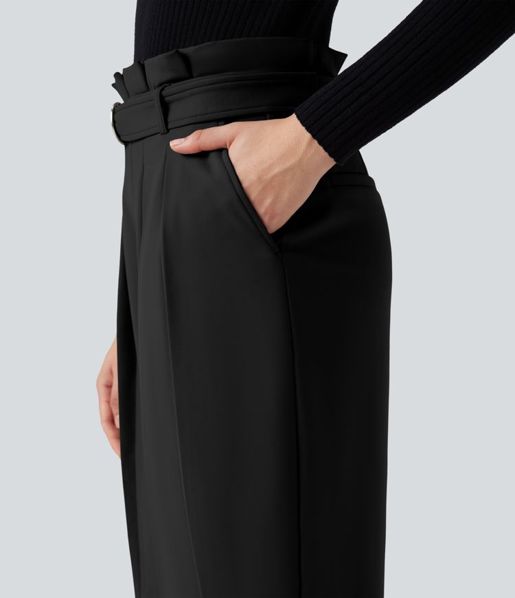 Softlyzero™ Plush - Thermo-Stoffhose mit superhohem Bund, Seitentaschen und Gürtel