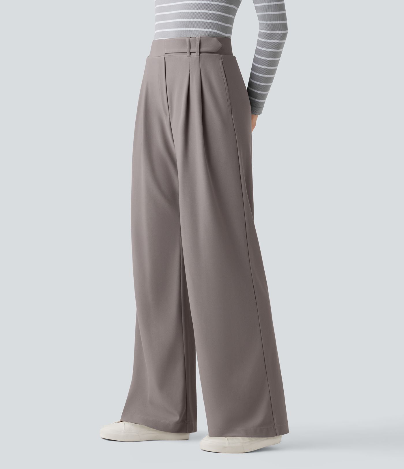 Halara Flex™ High Waisted Wide Leg Micro Waffle Work Pants with Pockets