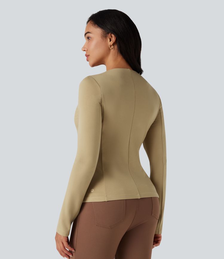 Square Neck Button Fly Work Blazer