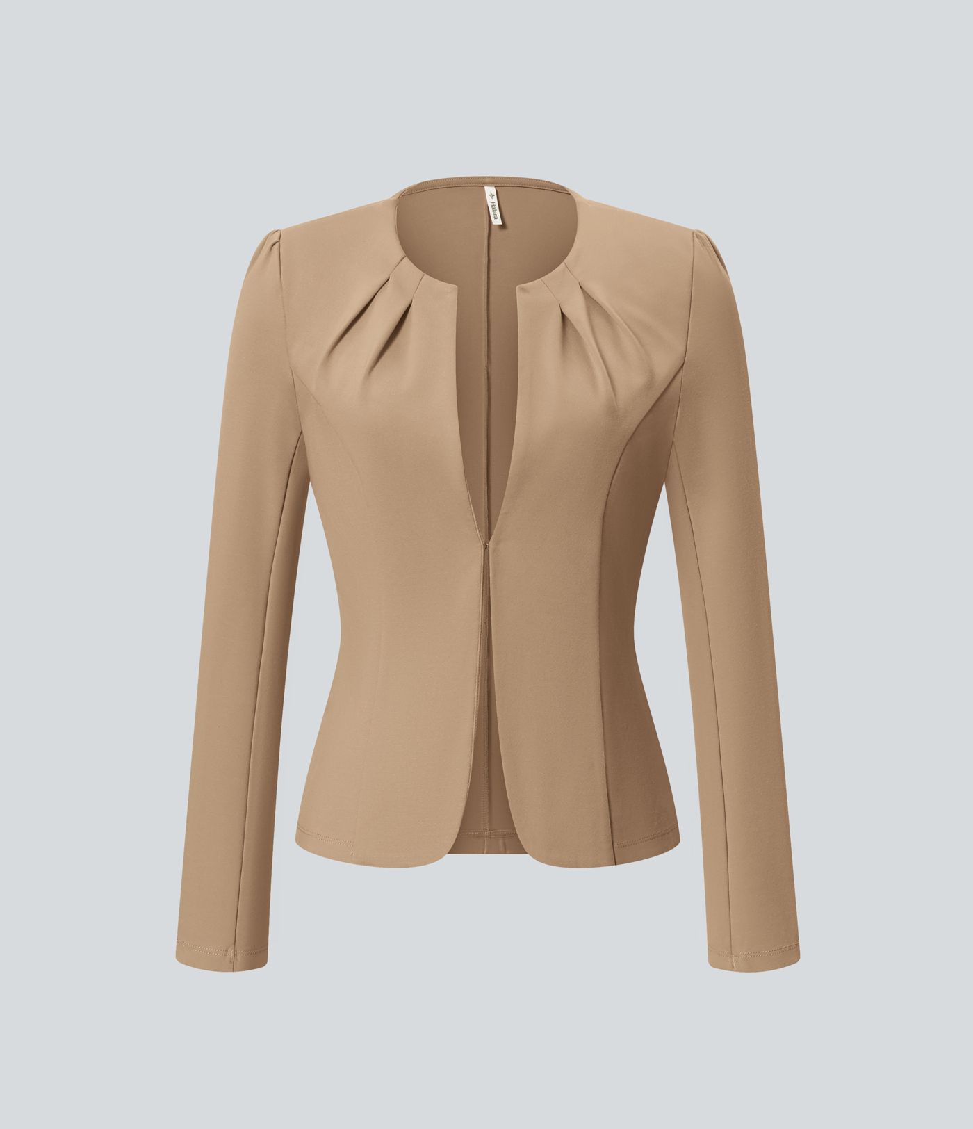 Blazer à Col Rond avec Fermeture à Crochets et Œillets