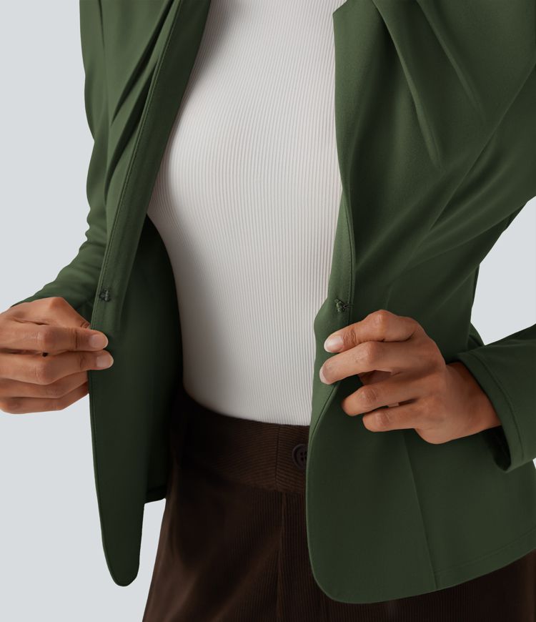 Round Neck Hook and Eye Work Blazer