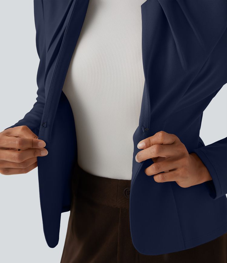 Blazer de travail col rond à agrafes SculptKnit